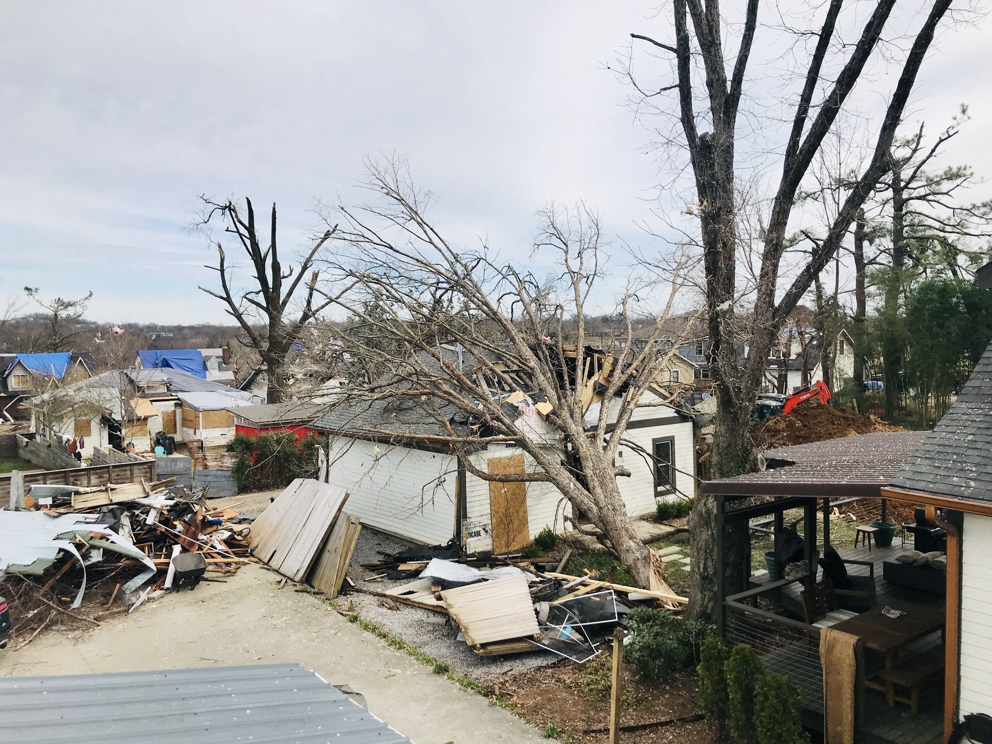 Extreme weather damage by tornado